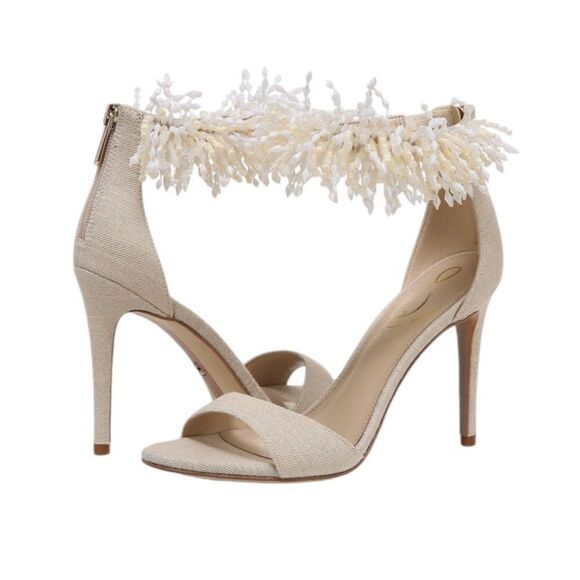 NWT SAM EDELMAN GILLIE ANKLE STRAP SANDAL HEELS WOMENS SIZE 7/8/9 *SPARKLY* - Picture 10 of 10